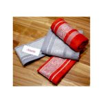 Asciugamano con fascia effetto pizzo