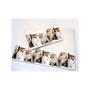 Asciugamano in spugna con gattini