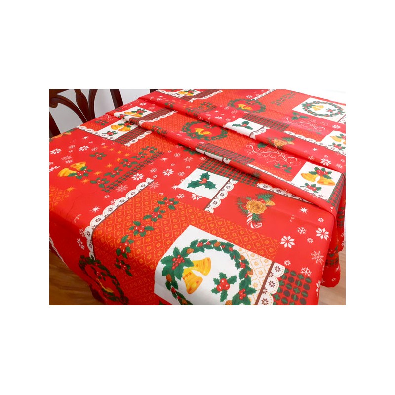 Tovaglia di Natale antimacchia con ghirlande – Mille Carezze – Biancheria  per la Casa