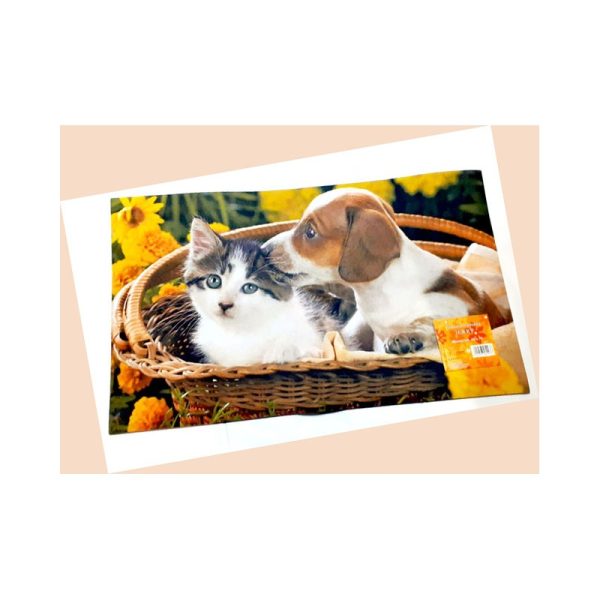 Tappeto in stampa digitale con cane e gatto